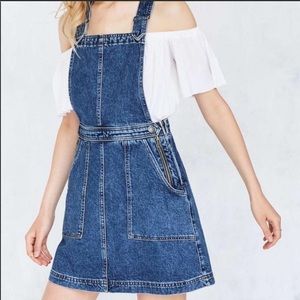 cooperative denim a line jumper mini dress